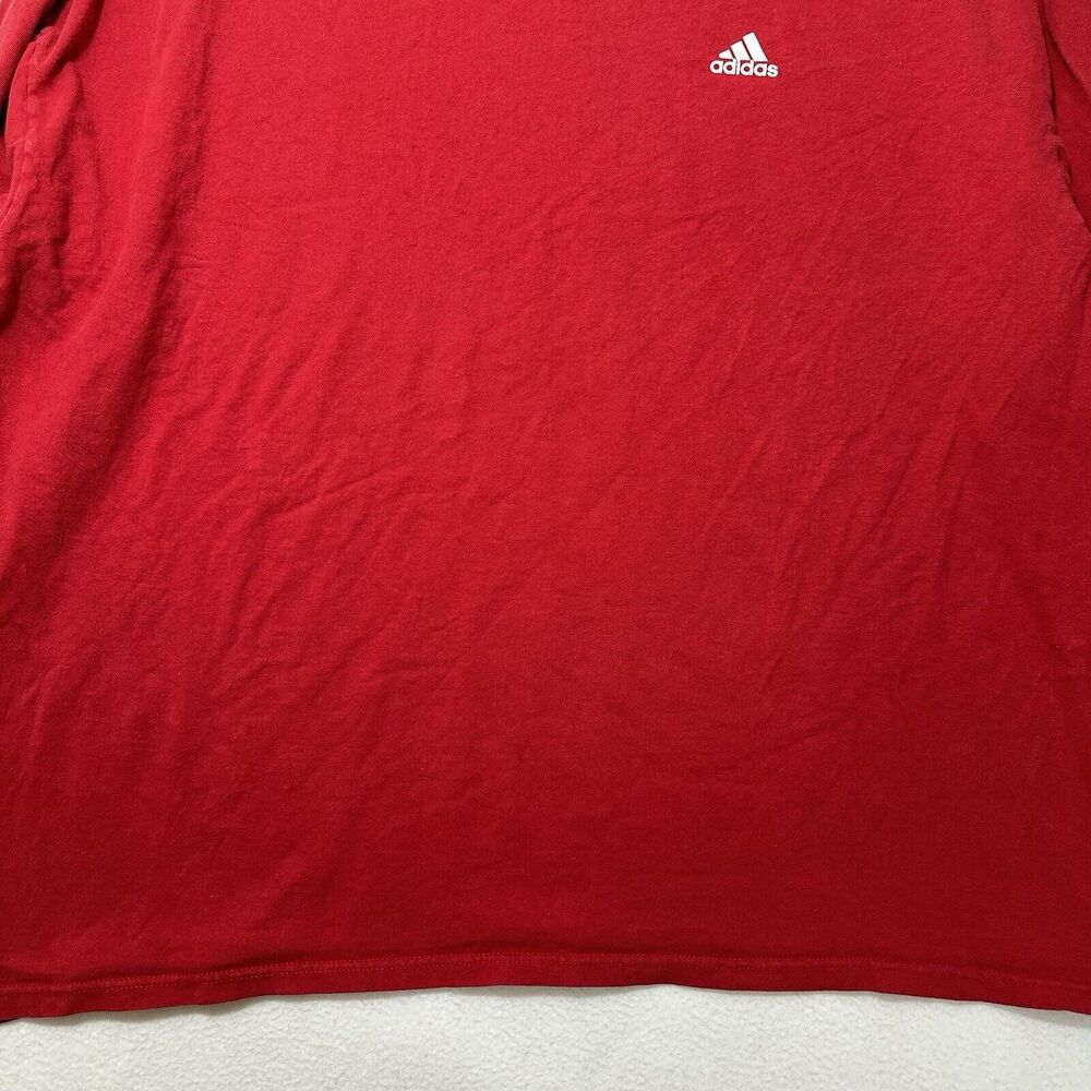 Adidas Men's 3XL Long Sleeve Crewneck Pullover T-Shirt White Logo Cotton - Picture 4 of 14